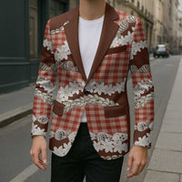 Red Hawaii Tiare and Shell Lei Blazer Hawaiian Palaka Luxury Vibes LT14 - Polynesian Pride