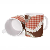 Red Hawaii Tiare and Shell Lei Ceramic Mug Hawaiian Palaka Luxury Vibes LT14 - Polynesian Pride