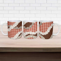 Red Hawaii Tiare and Shell Lei Ceramic Mug Hawaiian Palaka Luxury Vibes LT14 - Polynesian Pride