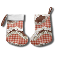 Red Hawaii Tiare and Shell Lei Christmas Stocking Hawaiian Palaka Luxury Vibes LT14 - Polynesian Pride
