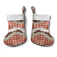 Red Hawaii Tiare and Shell Lei Christmas Stocking Hawaiian Palaka Luxury Vibes LT14 - Polynesian Pride