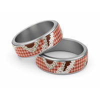 Red Hawaii Tiare and Shell Lei Classic Ring Hawaiian Palaka Luxury Vibes LT14 Sliver Red - Polynesian Pride
