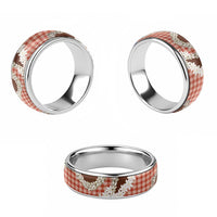 Red Hawaii Tiare and Shell Lei Classic Ring Hawaiian Palaka Luxury Vibes LT14 - Polynesian Pride