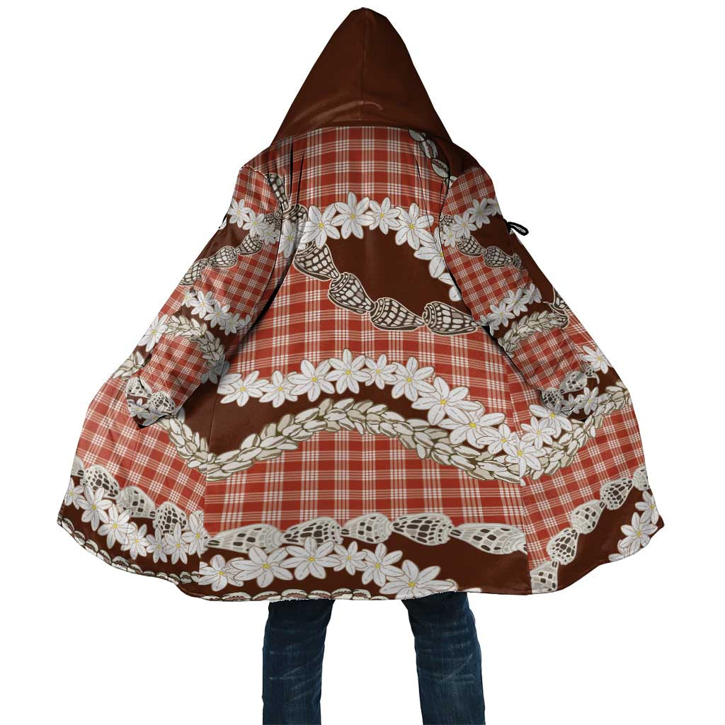 Red Hawaii Tiare and Shell Lei Cloak Hawaiian Palaka Luxury Vibes LT14 Unisex Red - Polynesian Pride