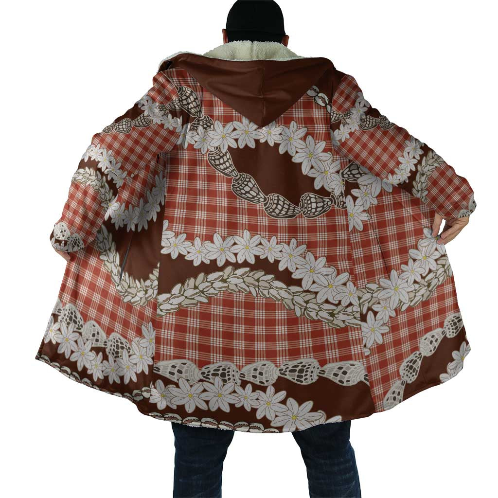 Red Hawaii Tiare and Shell Lei Cloak Hawaiian Palaka Luxury Vibes LT14 - Polynesian Pride