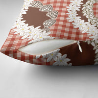 Red Hawaii Tiare and Shell Lei Pillow Cover Hawaiian Palaka Luxury Vibes LT14 - Polynesian Pride