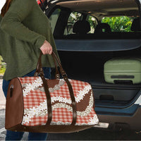Red Hawaii Tiare and Shell Lei Travel Bag Hawaiian Palaka Luxury Vibes LT14 - Polynesian Pride