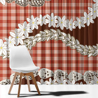 Red Hawaii Tiare and Shell Lei Window Curtain Hawaiian Palaka Luxury Vibes LT14 - Polynesian Pride