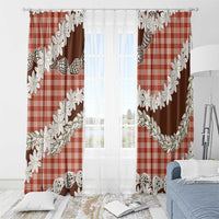 Red Hawaii Tiare and Shell Lei Window Curtain Hawaiian Palaka Luxury Vibes LT14 - Polynesian Pride