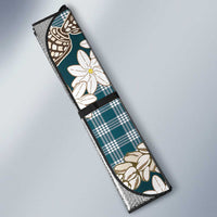 Dark Cyan Hawaii Tiare and Shell Lei Auto Sun Shade Hawaiian Palaka Luxury Vibes LT14 - Polynesian Pride