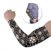 Aloha Hawaii Shell Quilt Arm Sleeves Seamless Style LT14 Set of 2 Black - Polynesian Pride