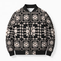Aloha Hawaii Shell Quilt Bomber Puffer Jacket Seamless Style LT14 Unisex Black - Polynesian Pride