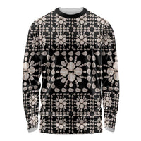 Aloha Hawaii Shell Quilt Long Sleeve Shirt Seamless Style LT14 Unisex Black - Polynesian Pride