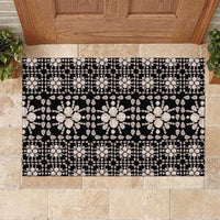 Aloha Hawaii Shell Quilt Rubber Doormat Seamless Style LT14 Black - Polynesian Pride