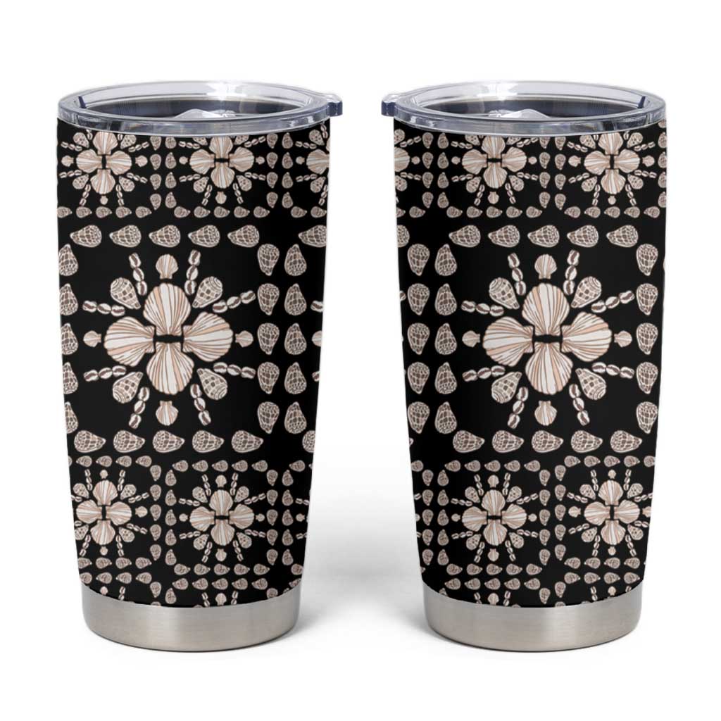 Aloha Hawaii Shell Quilt Tumbler Cup Seamless Style LT14 Black - Polynesian Pride