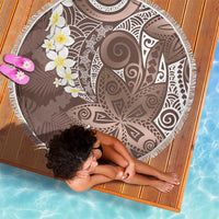 Mocha Mousse Polynesian Tribal Frangipani Tropical Vibe Beach Blanket LT14 - Polynesian Pride