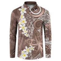Mocha Mousse Polynesian Tribal Frangipani Tropical Vibe Button Sweatshirt LT14 Mocha Mousse - Polynesian Pride