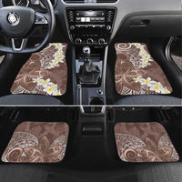 Mocha Mousse Polynesian Tribal Frangipani Tropical Vibe Car Mats LT14 Set 4pcs Mocha Mousse - Polynesian Pride