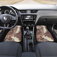Mocha Mousse Polynesian Tribal Frangipani Tropical Vibe Car Mats LT14 Set 2pcs - Front Mocha Mousse - Polynesian Pride