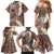 Mocha Mousse Polynesian Tribal Frangipani Tropical Vibe Family Matching Mermaid Dress and Hawaiian Shirt