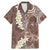 Mocha Mousse Polynesian Tribal Frangipani Tropical Vibe Family Matching Mermaid Dress and Hawaiian Shirt