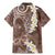 Mocha Mousse Polynesian Tribal Frangipani Tropical Vibe Family Matching Mermaid Dress and Hawaiian Shirt