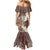 Mocha Mousse Polynesian Tribal Frangipani Tropical Vibe Family Matching Mermaid Dress and Hawaiian Shirt