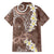 Mocha Mousse Polynesian Tribal Frangipani Tropical Vibe Family Matching Off Shoulder Maxi Dress and Hawaiian Shirt