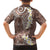 Mocha Mousse Polynesian Tribal Frangipani Tropical Vibe Family Matching Short Sleeve Bodycon Dress and Hawaiian Shirt