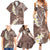 Mocha Mousse Polynesian Tribal Frangipani Tropical Vibe Family Matching Summer Maxi Dress and Hawaiian Shirt