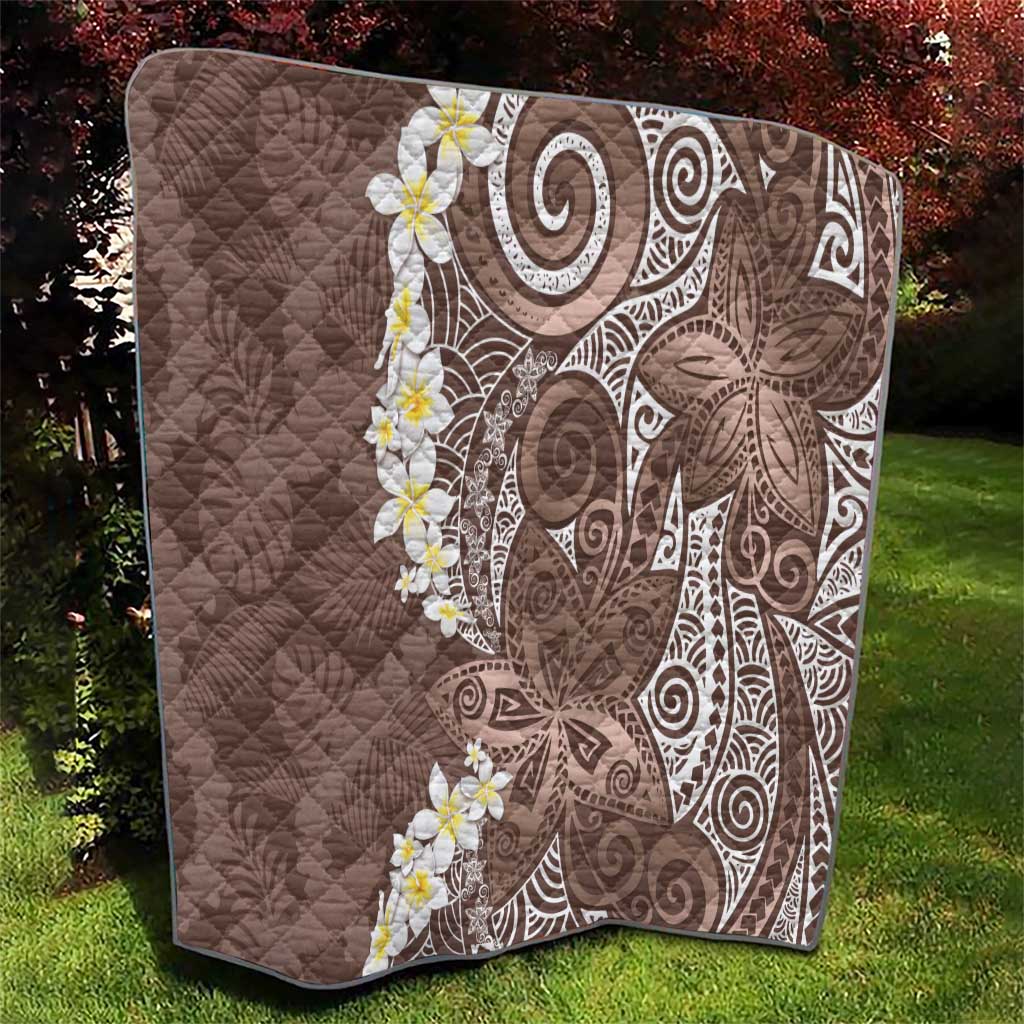 Mocha Mousse Polynesian Tribal Frangipani Tropical Vibe Quilt LT14 - Polynesian Pride