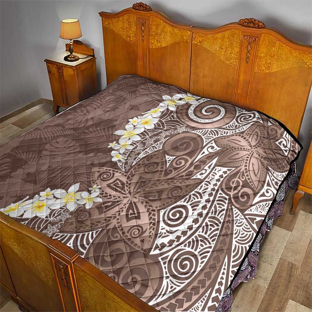 Mocha Mousse Polynesian Tribal Frangipani Tropical Vibe Quilt LT14 - Polynesian Pride