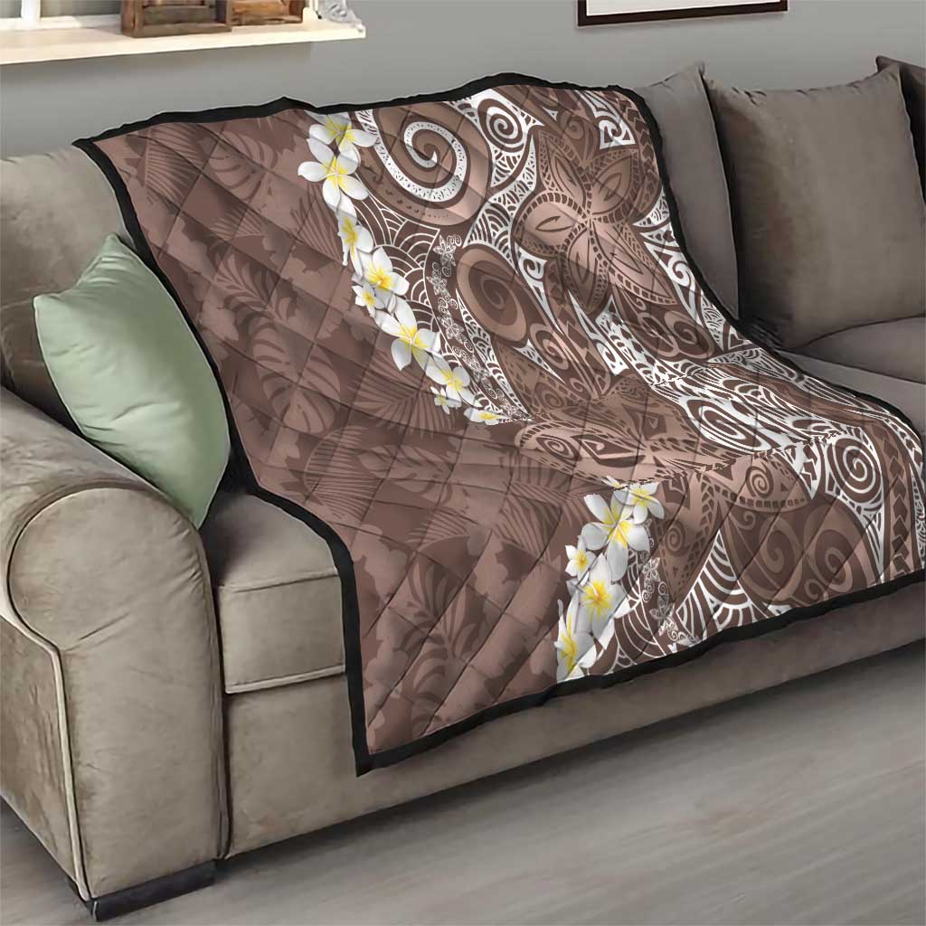 Mocha Mousse Polynesian Tribal Frangipani Tropical Vibe Quilt LT14 - Polynesian Pride