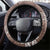 Mocha Mousse Polynesian Tribal Frangipani Tropical Vibe Steering Wheel Cover