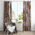 Mocha Mousse Polynesian Tribal Frangipani Tropical Vibe Window Curtain