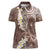 Mocha Mousse Polynesian Tribal Frangipani Tropical Vibe Women Polo Shirt