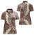 Mocha Mousse Polynesian Tribal Frangipani Tropical Vibe Women Polo Shirt