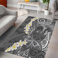 Gray Polynesian Tribal Frangipani Tropical Vibe Area Rug LT14 - Polynesian Pride