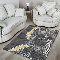 Gray Polynesian Tribal Frangipani Tropical Vibe Area Rug LT14 - Polynesian Pride