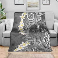Gray Polynesian Tribal Frangipani Tropical Vibe Blanket LT14 - Polynesian Pride