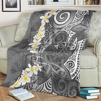 Gray Polynesian Tribal Frangipani Tropical Vibe Blanket LT14 - Polynesian Pride
