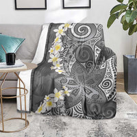 Gray Polynesian Tribal Frangipani Tropical Vibe Blanket LT14 - Polynesian Pride