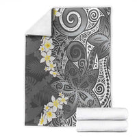 Gray Polynesian Tribal Frangipani Tropical Vibe Blanket LT14 - Polynesian Pride
