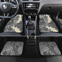 Gray Polynesian Tribal Frangipani Tropical Vibe Car Mats LT14 Set 4pcs Gray - Polynesian Pride