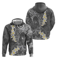 Gray Polynesian Tribal Frangipani Tropical Vibe Hoodie LT14 - Polynesian Pride