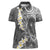 Gray Polynesian Tribal Frangipani Tropical Vibe Women Polo Shirt