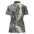 Gray Polynesian Tribal Frangipani Tropical Vibe Women Polo Shirt