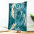 Cyan Polynesian Tribal Frangipani Tropical Vibe Blanket