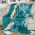 Cyan Polynesian Tribal Frangipani Tropical Vibe Blanket