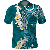 Cyan Polynesian Tribal Frangipani Tropical Vibe Polo Shirt LT14 Cyan - Polynesian Pride